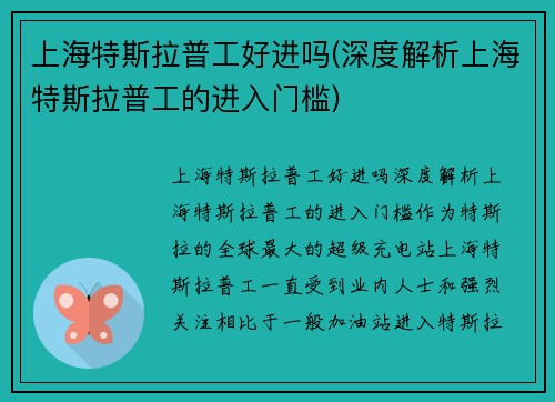 上海特斯拉普工好进吗(深度解析上海特斯拉普工的进入门槛)